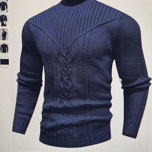 Men's Pullover Long Sleeve Crewneck Knitted Sweater